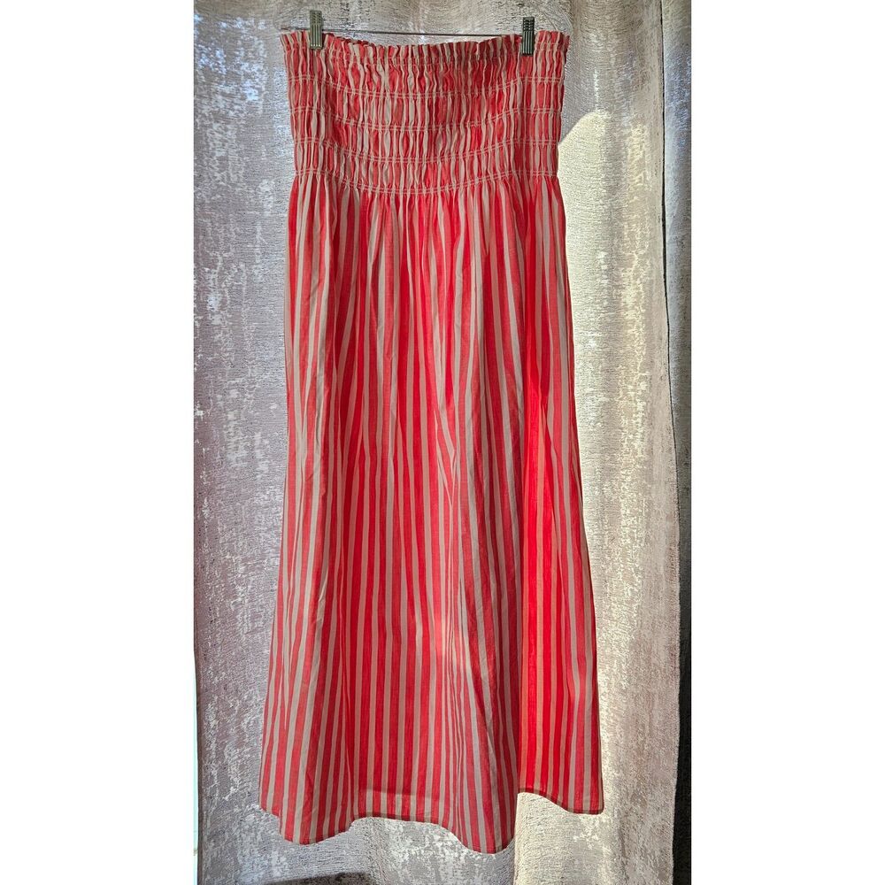 UNIVERSAL THREADS Coral Strip Strapless Dress Size Large NWT